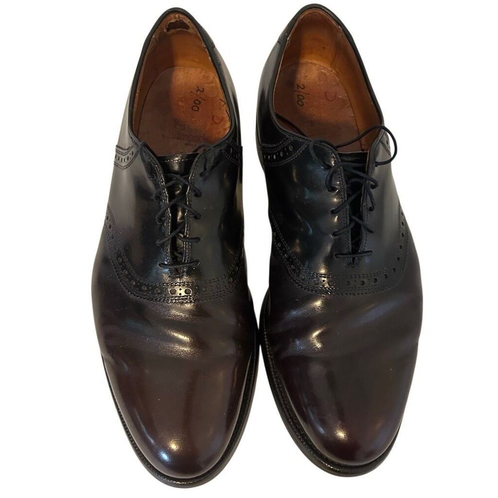 Allen Edmonds SHELTON Oxford Shoes Mens 13 E Brown Leather Dress Shoe lace money